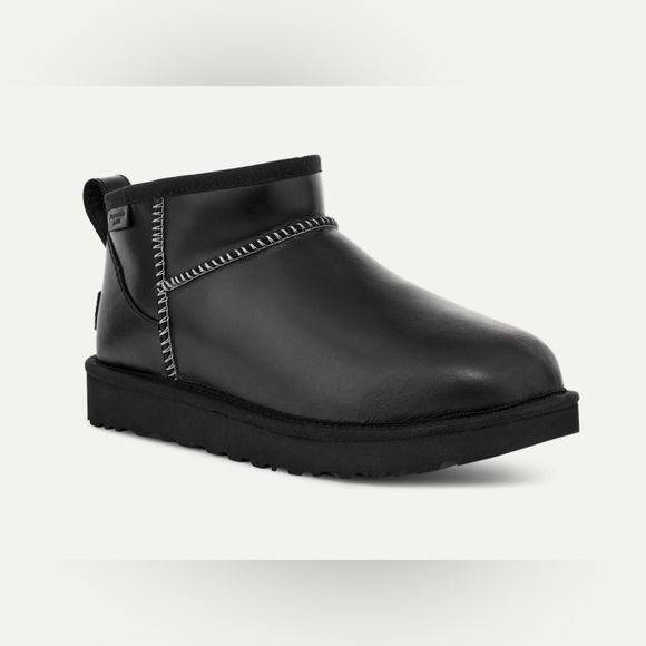 UGG ULTRA MINI LTHR REGEN Black Size 6 - Picture 1 of 10